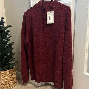 UNTUCKit Men's Maroon Crewneck Sweater
